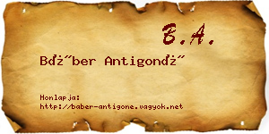 Báber Antigoné névjegykártya
